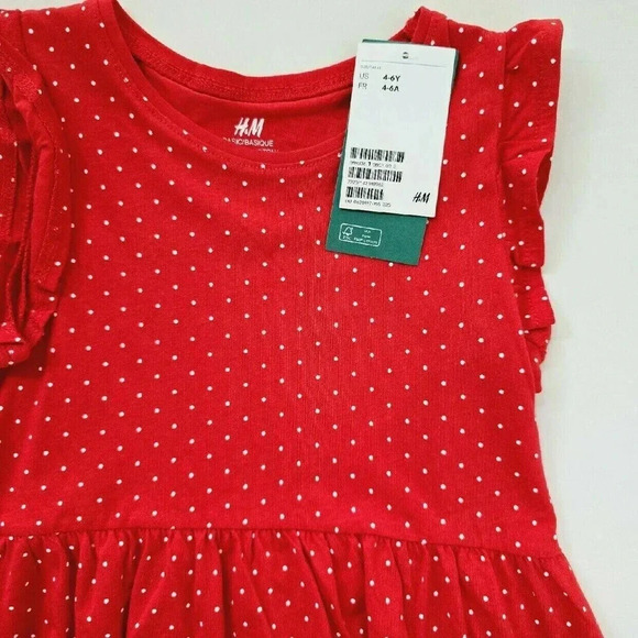NWT H&M Flutter Sleeve Organic Dress | 4-6 - Picture 2 of 5
